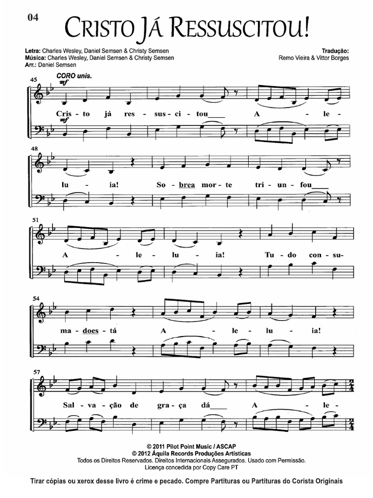 Partitura - Cristo Já Ressuscitou | PDF