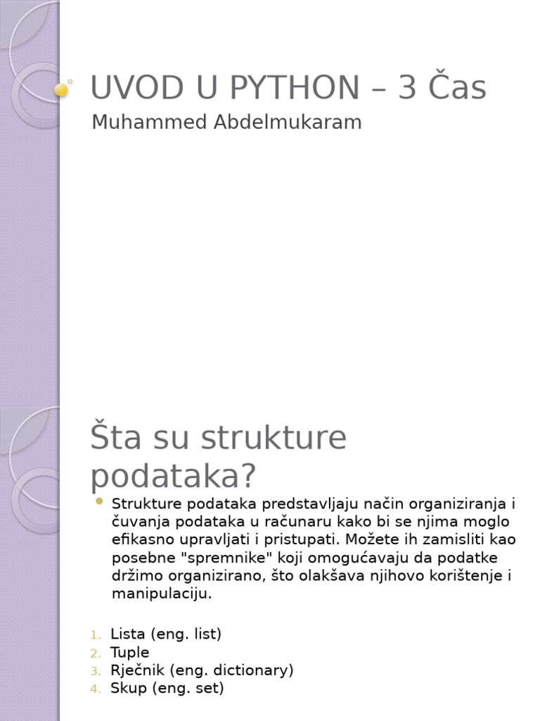 UVOD U PYTHON - 3 Čas | PDF