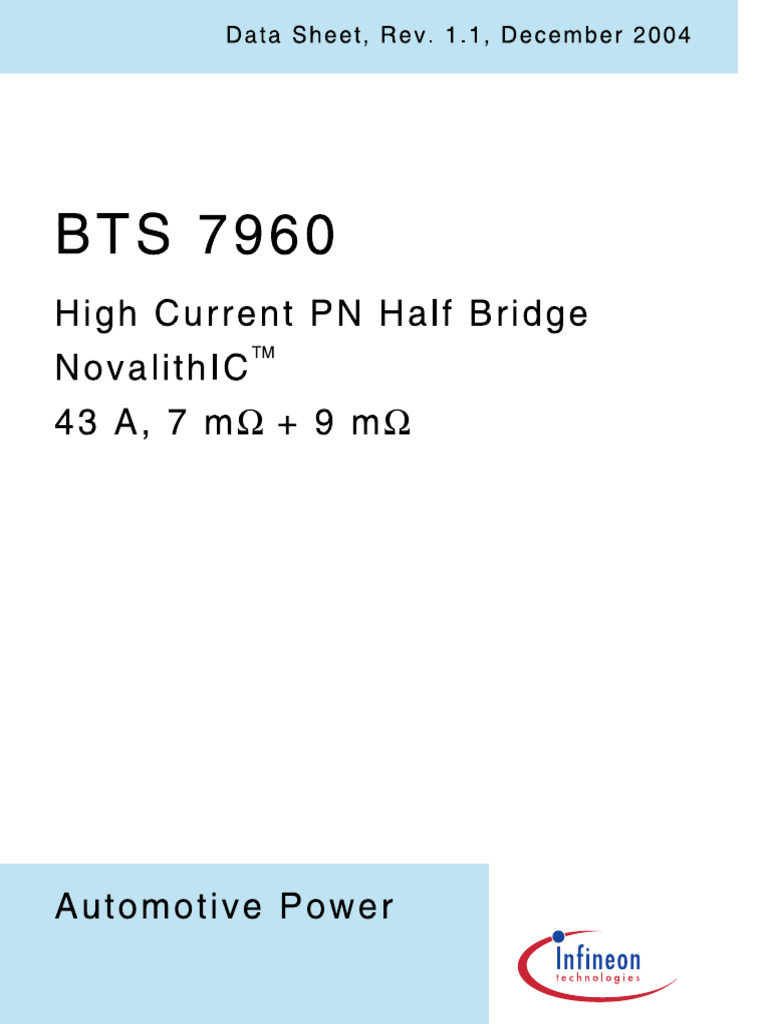 Bts 7960 Data Sheet | PDF