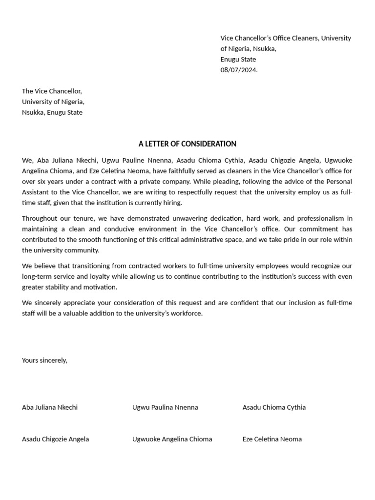 Letter Of Consideration Pdf