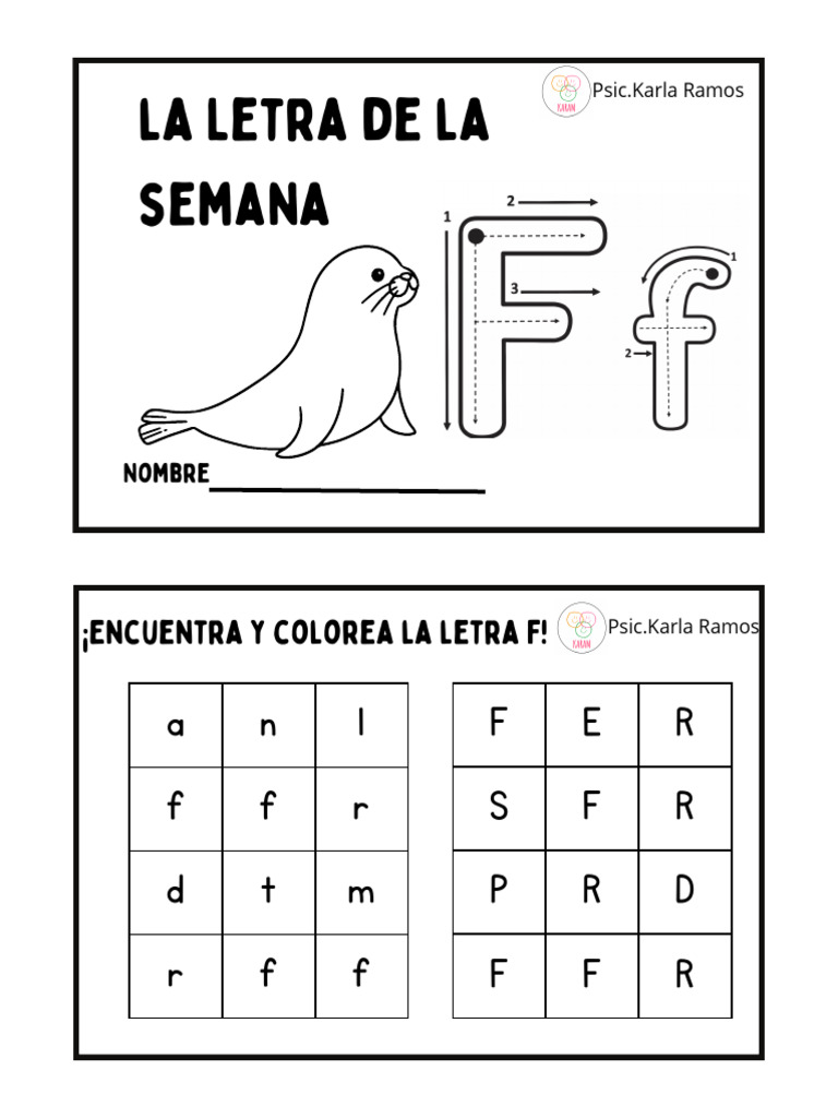 Actividades para trabajar la letra F | PDF