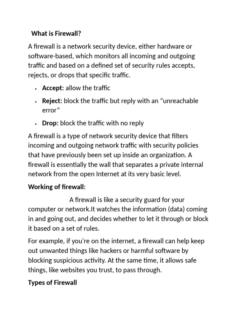Understanding Firewalls: Types & Functions | PDF | Firewall (Computing ...