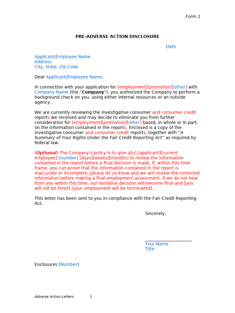 Adverse Action Letters | PDF | Credit Score | Credit History