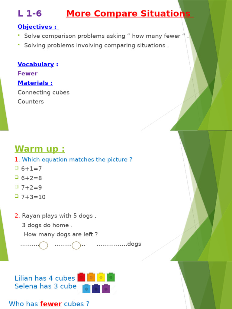 L 1-6 More Compare Situations | PDF