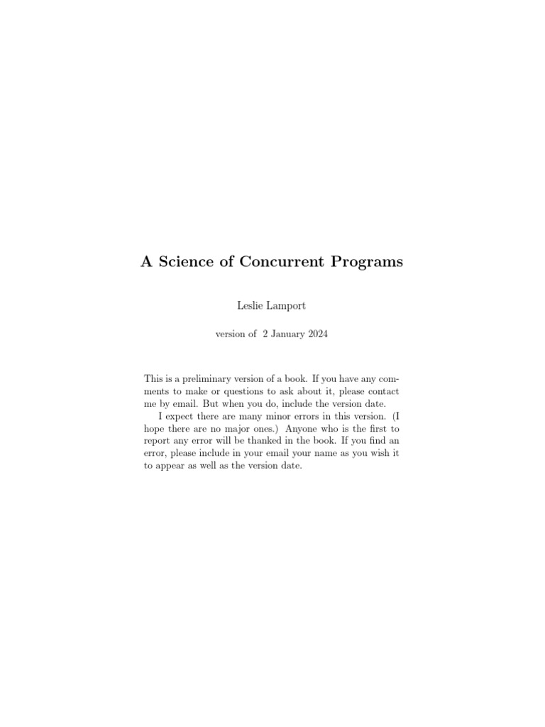 Science of Concurrent Programming | PDF | Mathematics | Mathematical Logic