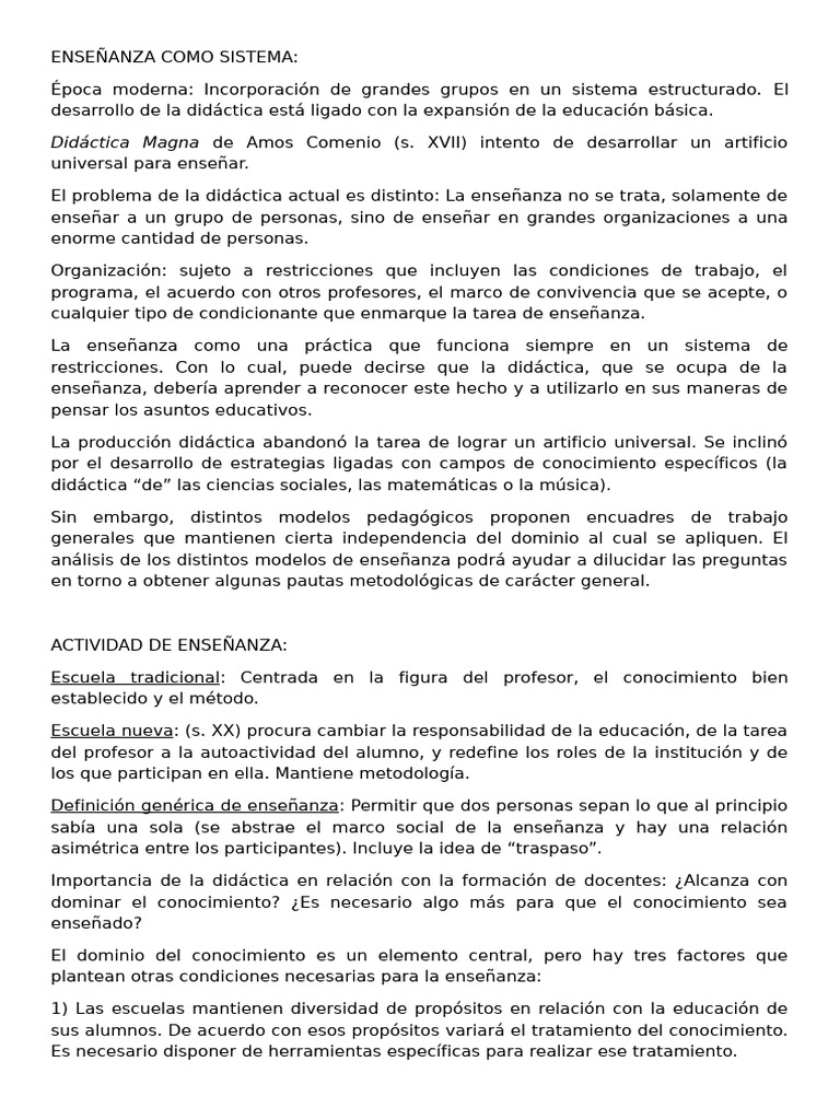 Didáctica y Enfoques de Enseñanza | PDF | Enseñando | Aprendizaje
