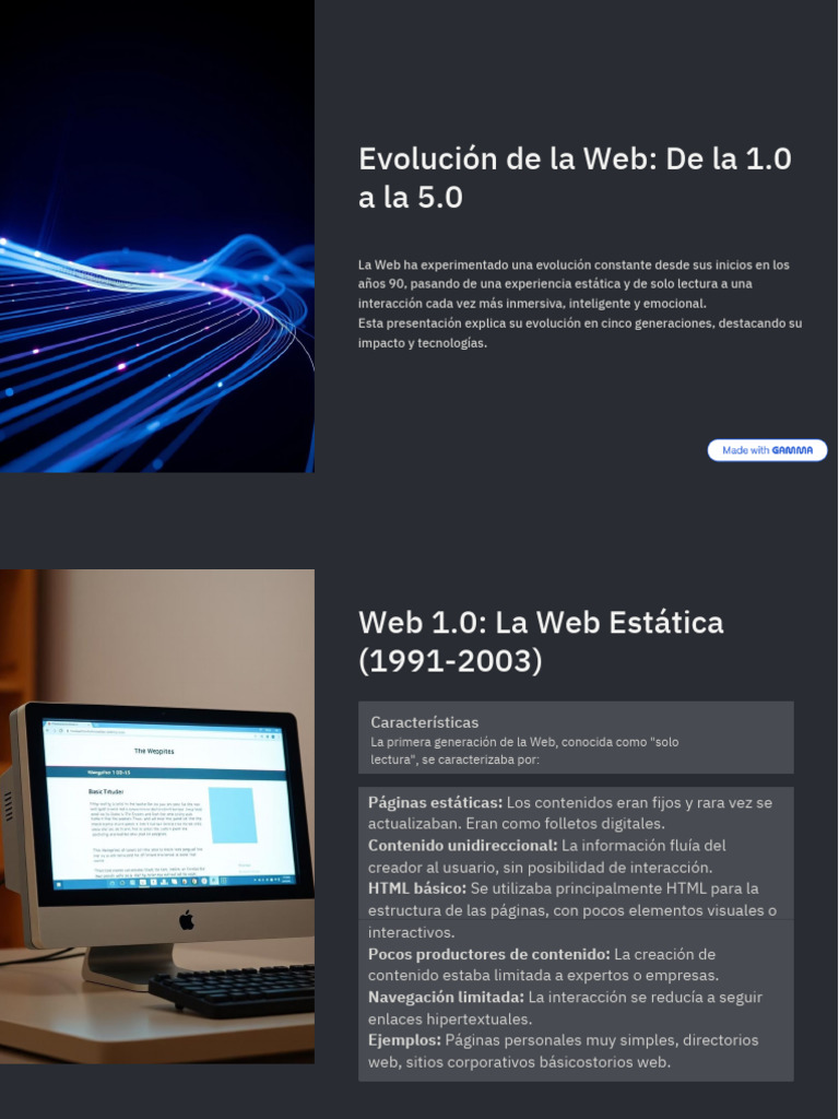 Evolución de la Web: 1.0 a 5.0 | PDF | Red mundial | Internet y web