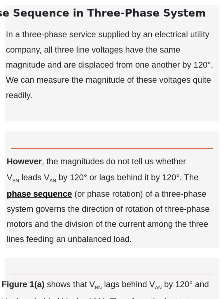 Understanding Phase Sequence in 3-Phase Systems | PDF