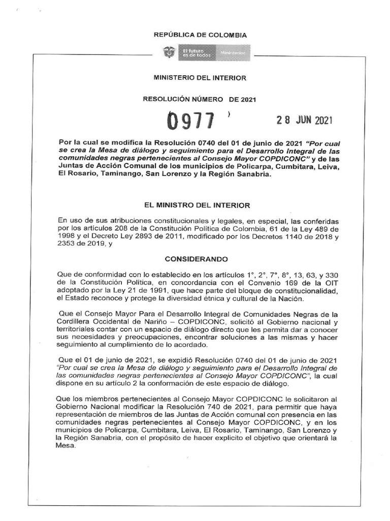 Resolucion 0977 | PDF
