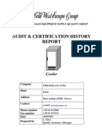 Audit & Certification History: Cooler