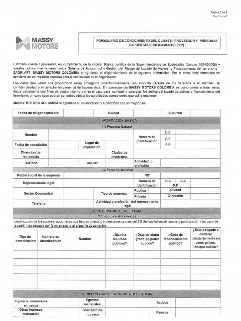 Formulario Sagrlaft | PDF