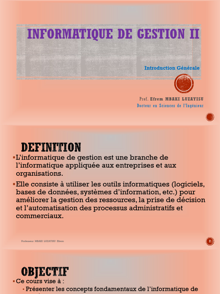 Informatique de Gestion : Concepts Clés | PDF | Informatique | Système ...