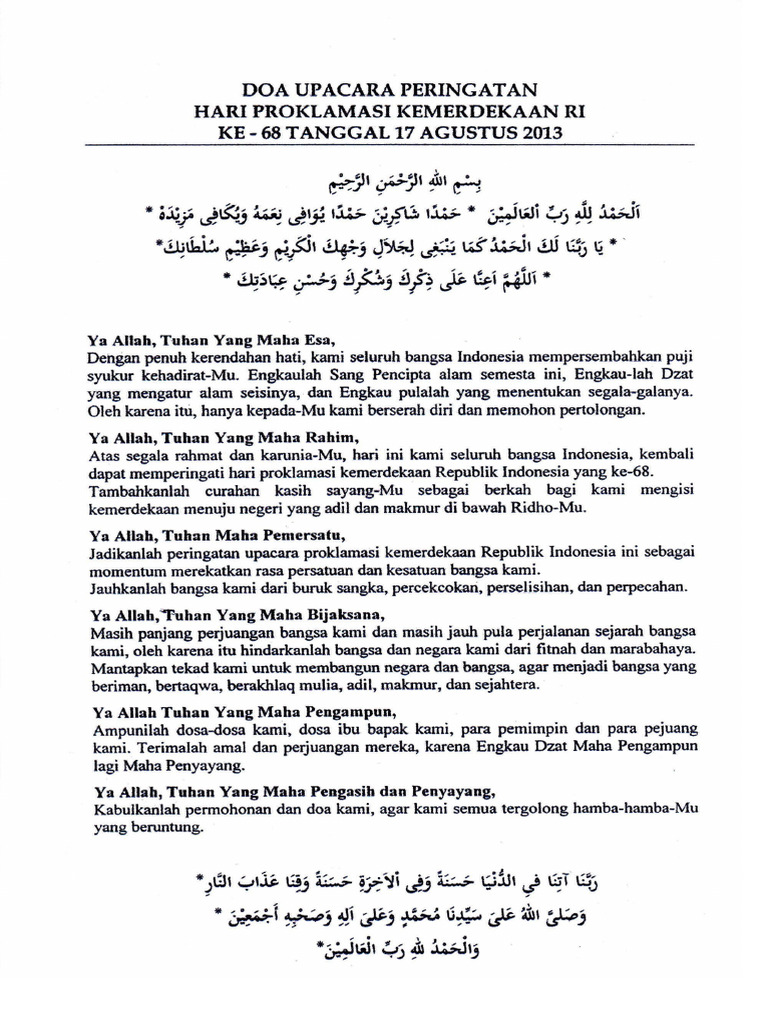Doa Upacara Bendera Pdf