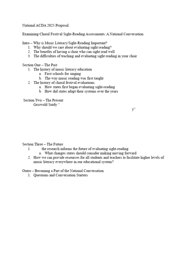 National ACDA 2025 Outline | PDF