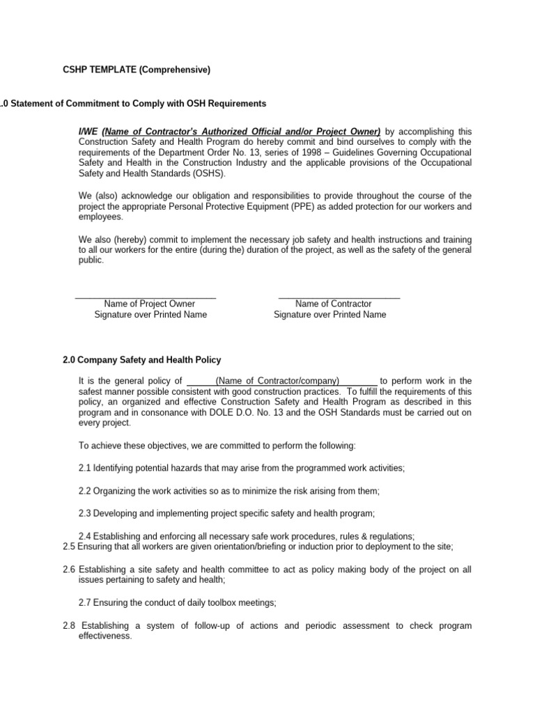 Comprehensive Construction Safety Program | PDF | Occupational Safety ...