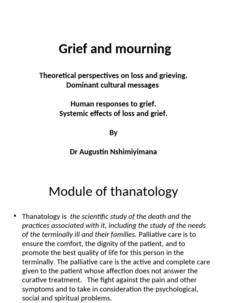 Understanding Grief and Mourning Processes | PDF | Grief | Behavioural ...