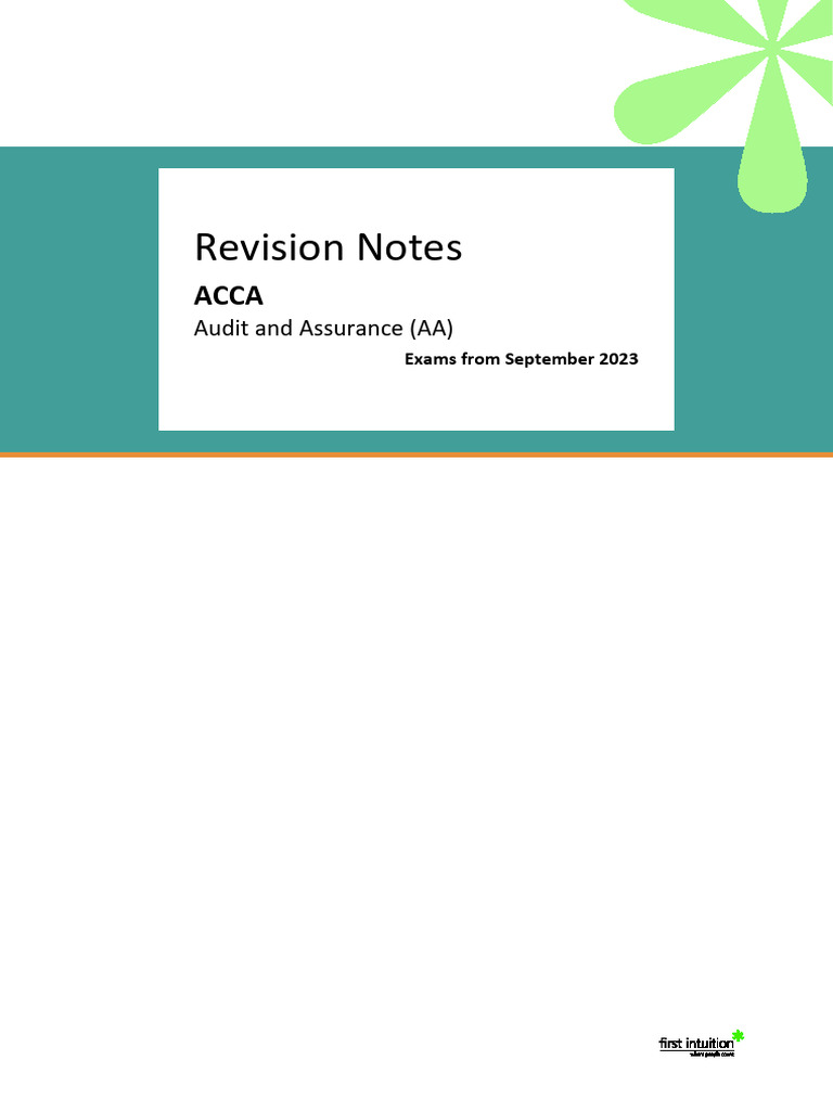 ACCA Audit and Assurance Exam Guide | PDF | Audit | Internal Control