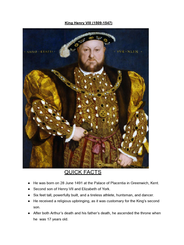 King Henry VIII: Life and Legacy | PDF