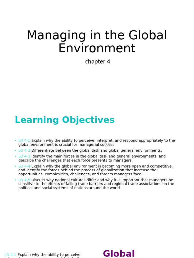 Global Management in Competitive Environments | PDF | Economies Of ...