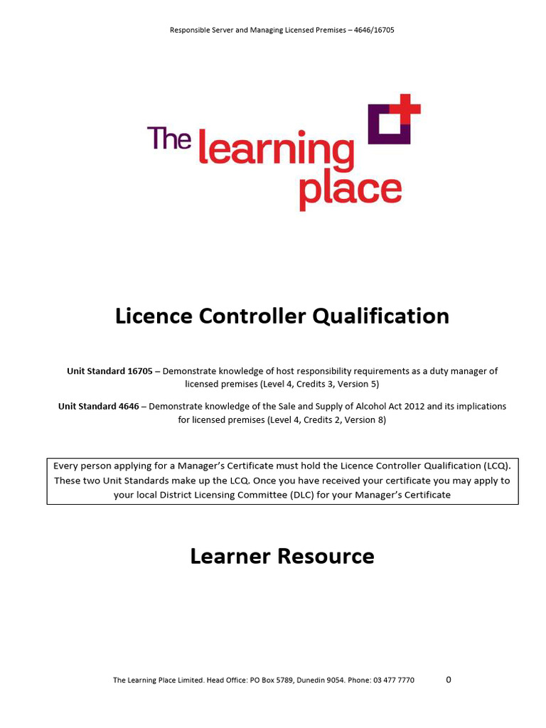 LCQ Guide for Licensed Managers | PDF | License | Alcohol