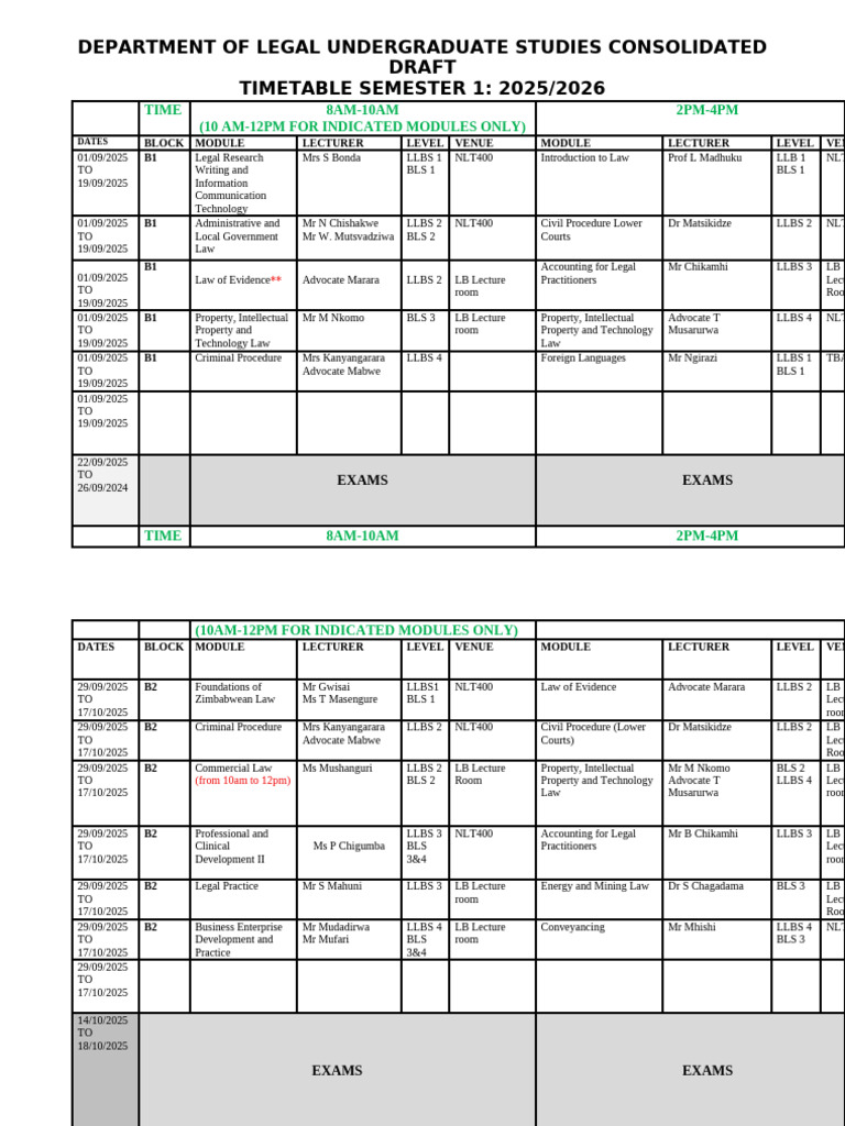 Setu Timetable 2025/2026 Overview | PDF | Qualifications | Titles