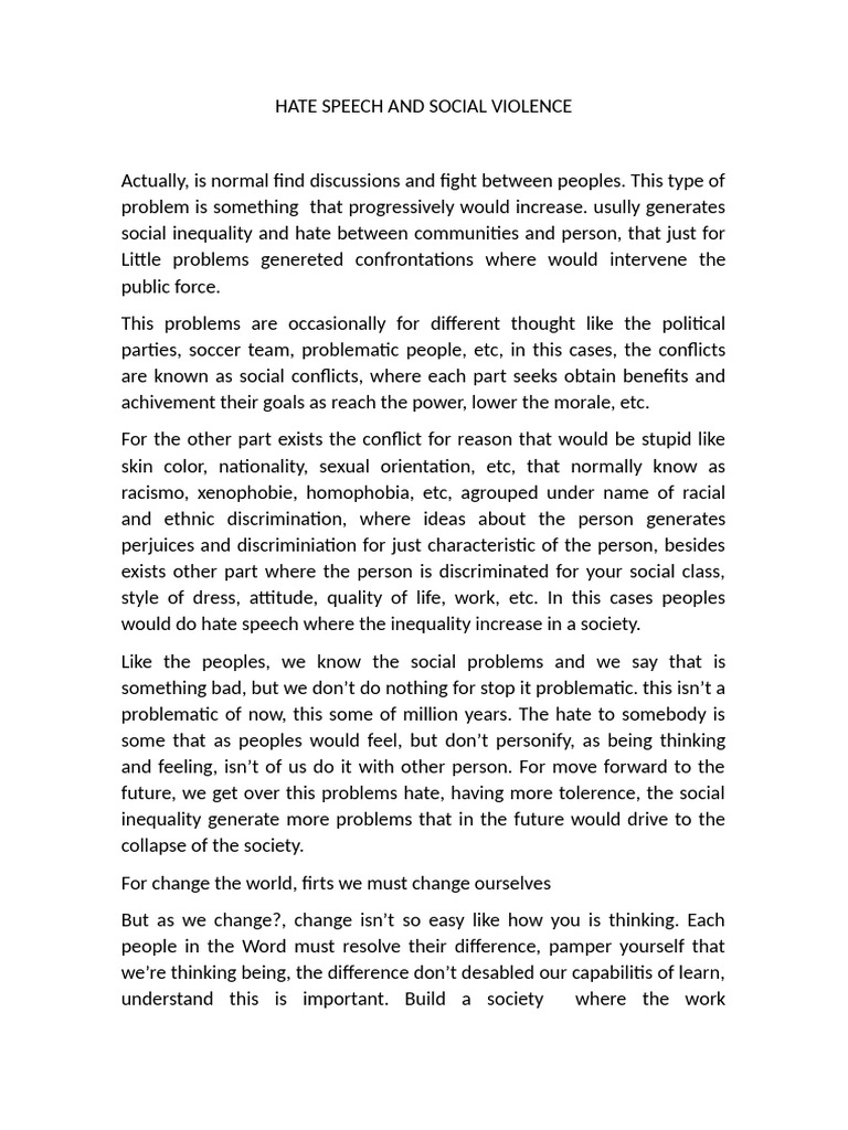 Understanding Hate Speech and Social Conflict | PDF