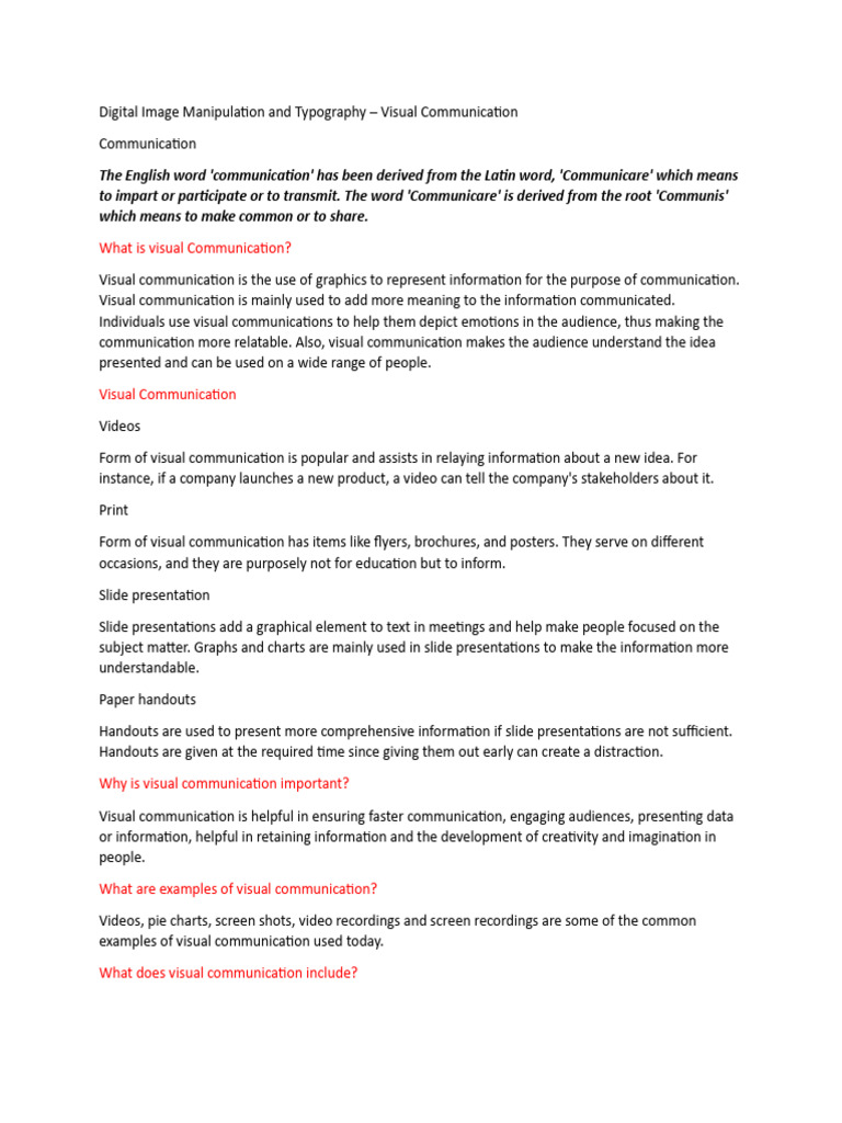 Understanding Visual Communication | PDF | Communication | Graphics
