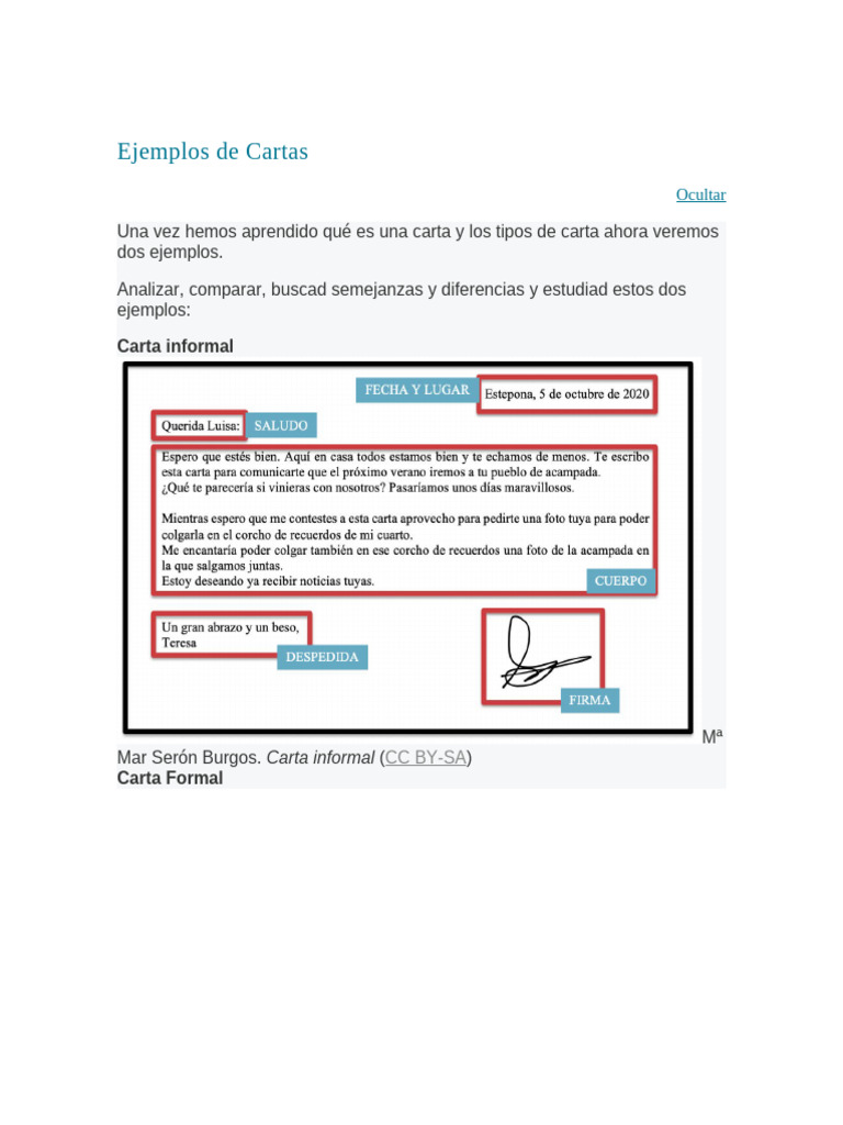 Ejemplos de Cartas Formales e Informales | PDF