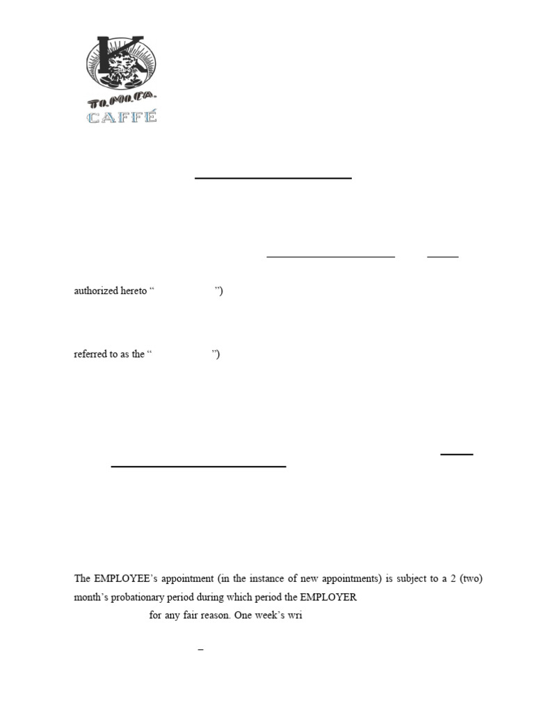 Employment Contract: Head Security Officer | PDF | Employment | Sick Leave