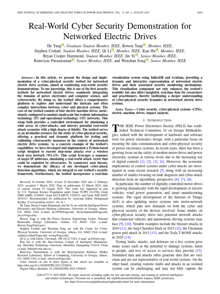 Cyber-Physical Security Testbed for Drives | PDF | Computer Security ...
