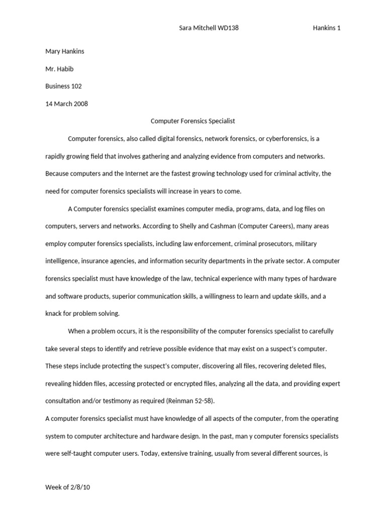 Lab 2-1 Computer Forensics Paper | PDF | Computer Forensics | Forensic ...