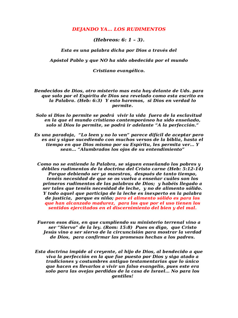 Dejando Ya... Los Rudimentos | PDF | Jesús | Cristo (título)