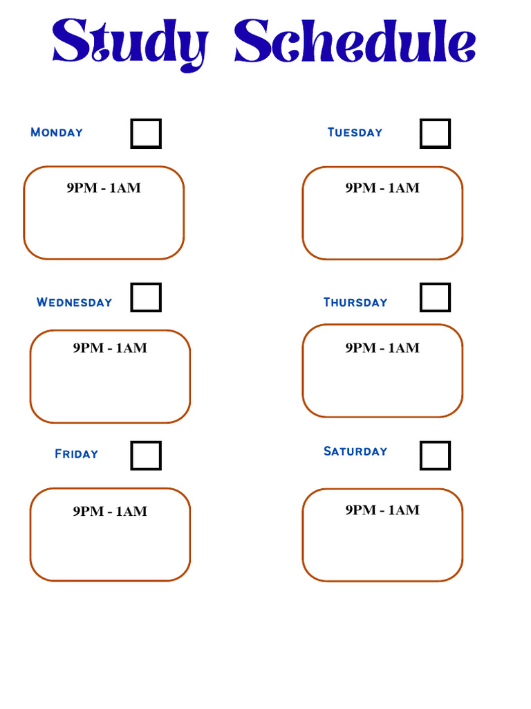 Red Minimalistic Study Schedule | PDF