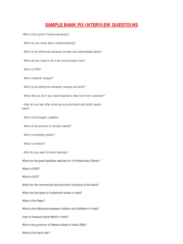 (WWW - Entrance Exam - Net) PO Interview Questions | PDF