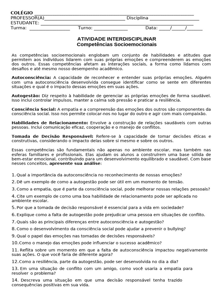 Competências Socioemocionais na Educação | PDF | Emoções | Empatia