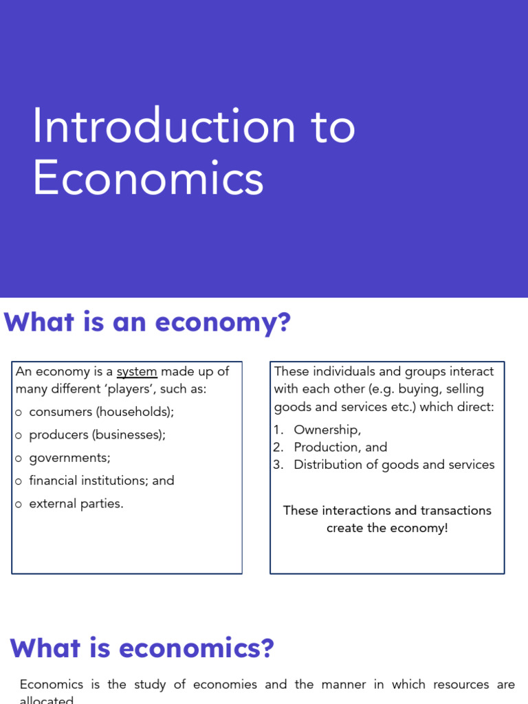 Lesson 1 - Introduction To Economics | PDF | Goods | Economics