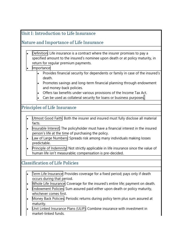 Life Insurance: Key Concepts & Policies | PDF | Insurance | Life Insurance