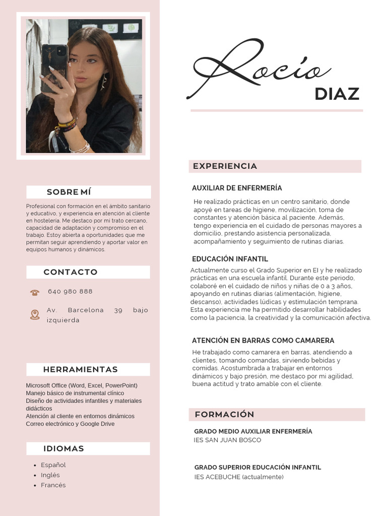 Currículum Vitae CV Diseñadora y Arquitecta Minimalista Rosa | PDF ...