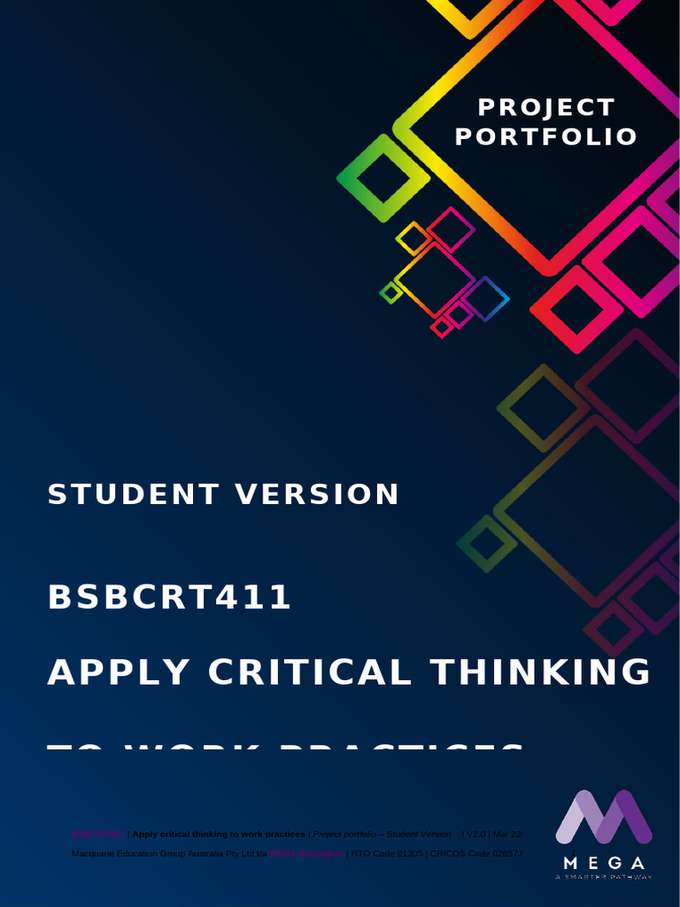 Critical Thinking in Work Practices Portfolio | PDF | Critical Thinking ...
