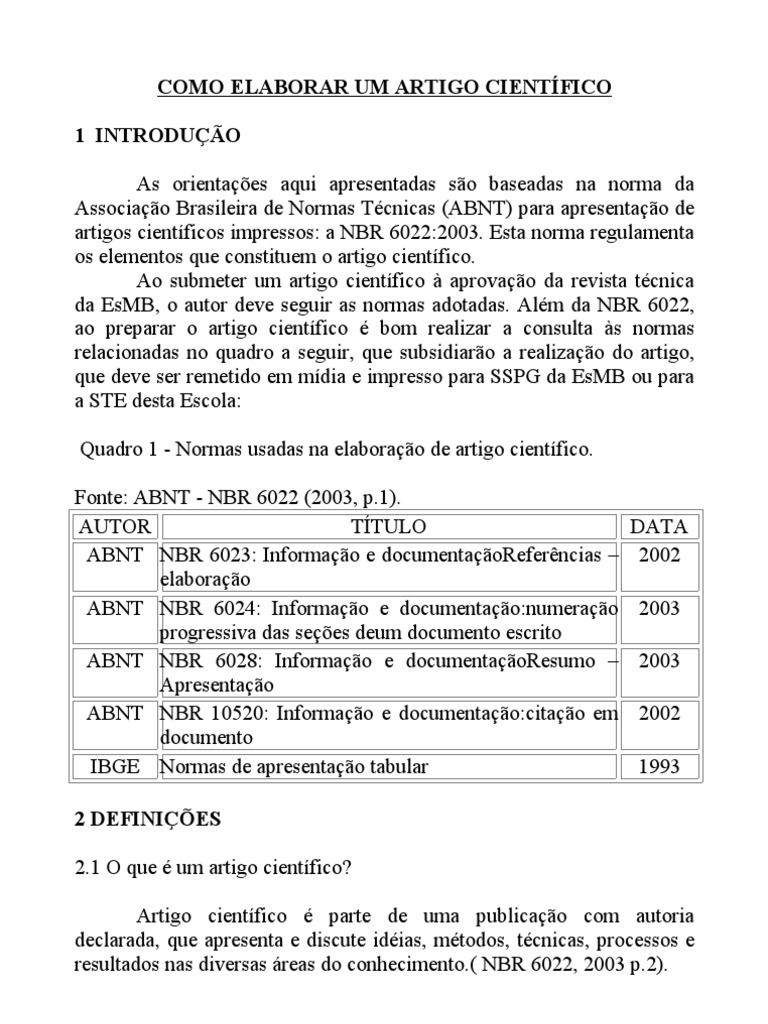Como elaborar Artigo Científico