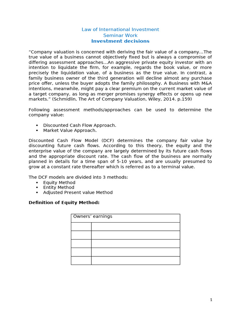 Company Valuation Methods Explained | PDF | Discounted Cash Flow ...