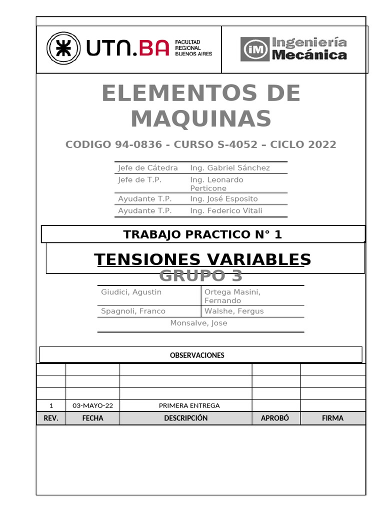 Análisis de Tensión y Fatiga en Máquinas | PDF | Fatiga (material) | Acero