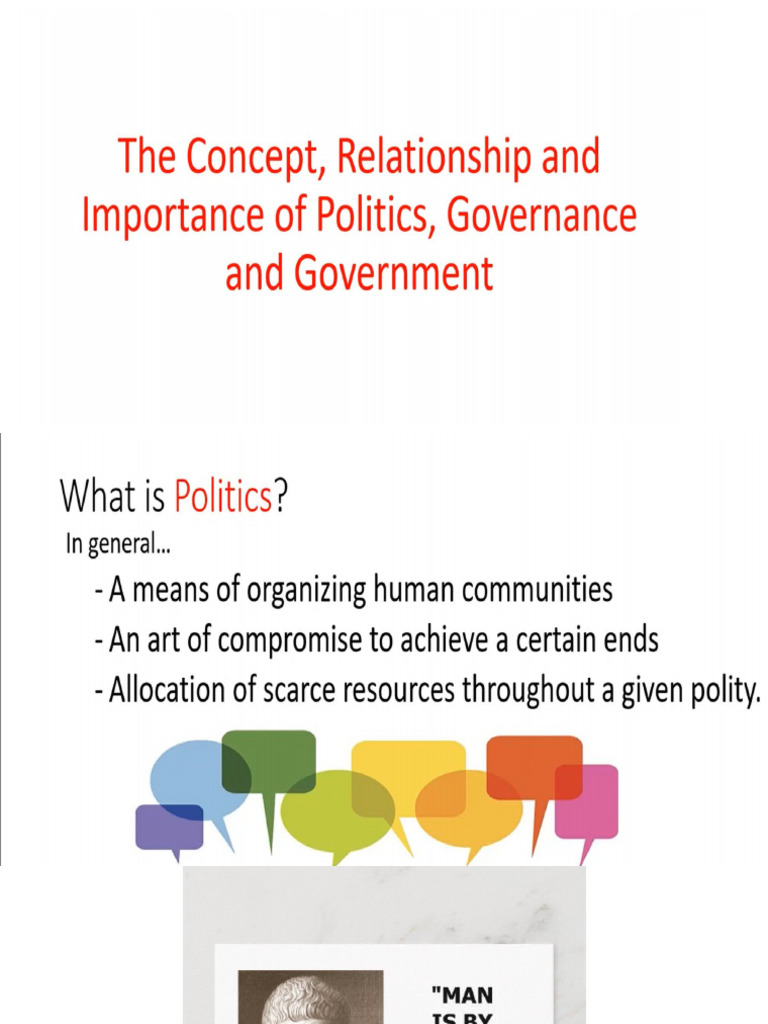 The Concept, Relationship and Importance of Politics | PDF