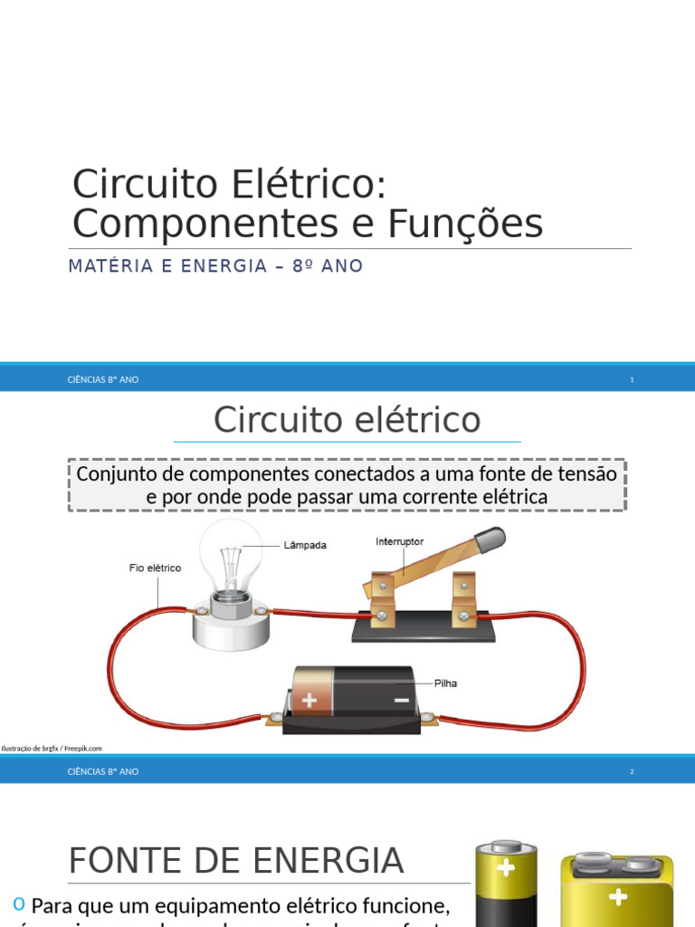 Componentes do Circuito Elétrico | PDF | Eletricidade | Rede elétrica
