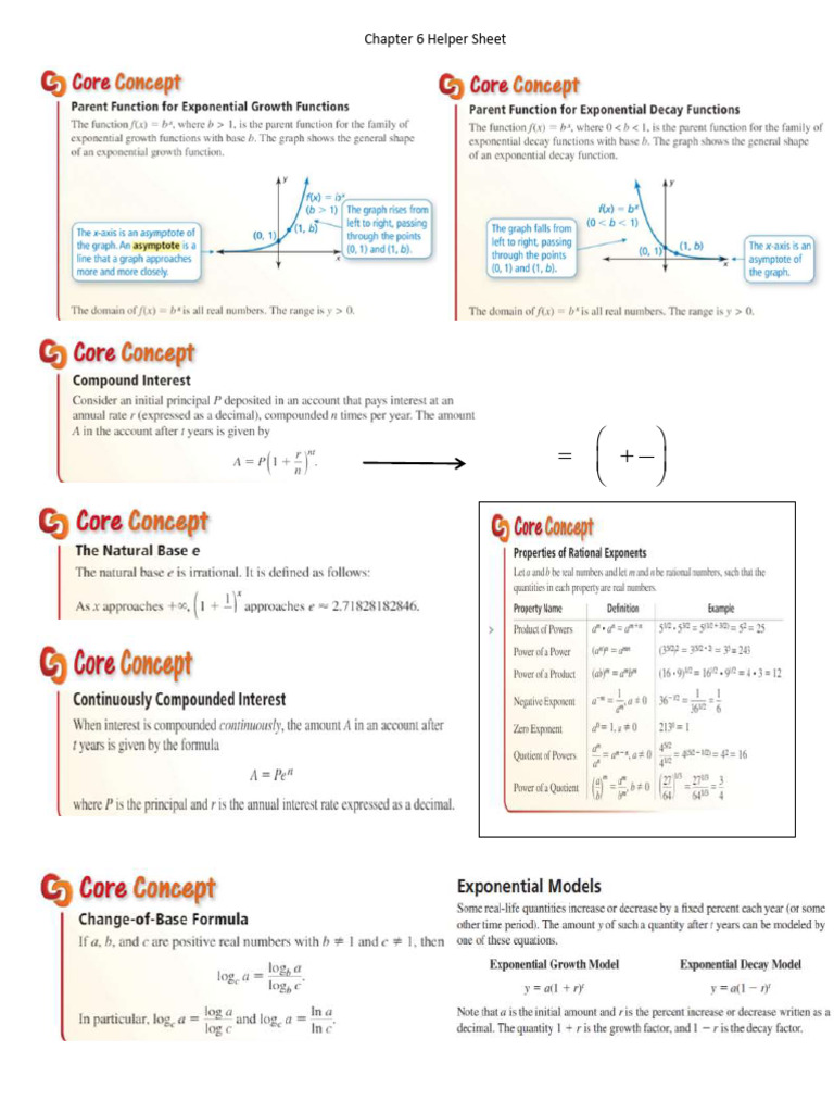 Chapter 6 Helper Sheet | PDF
