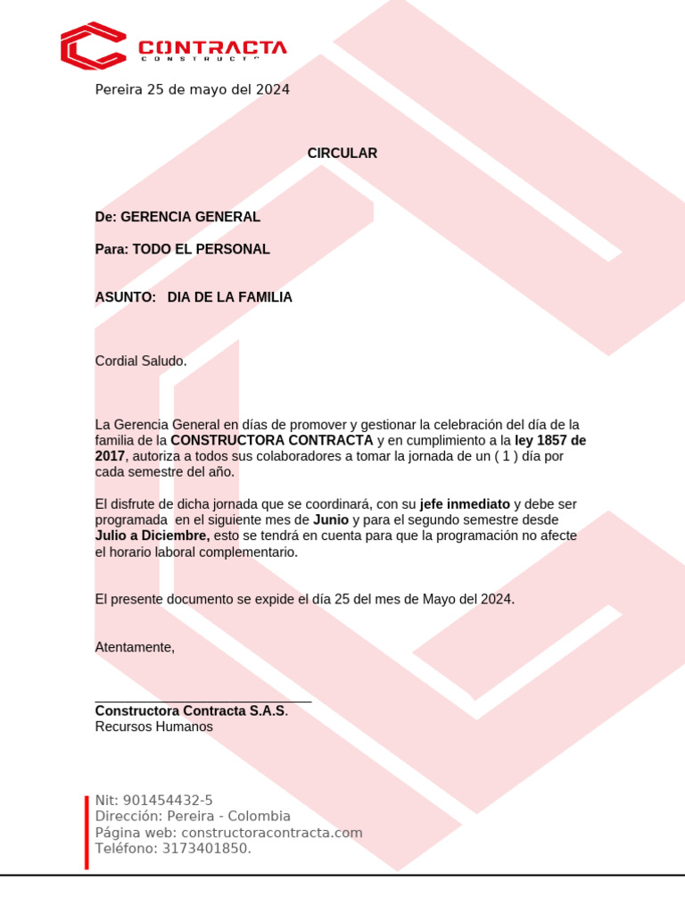 Día de la Familia en Constructora Contracta | PDF