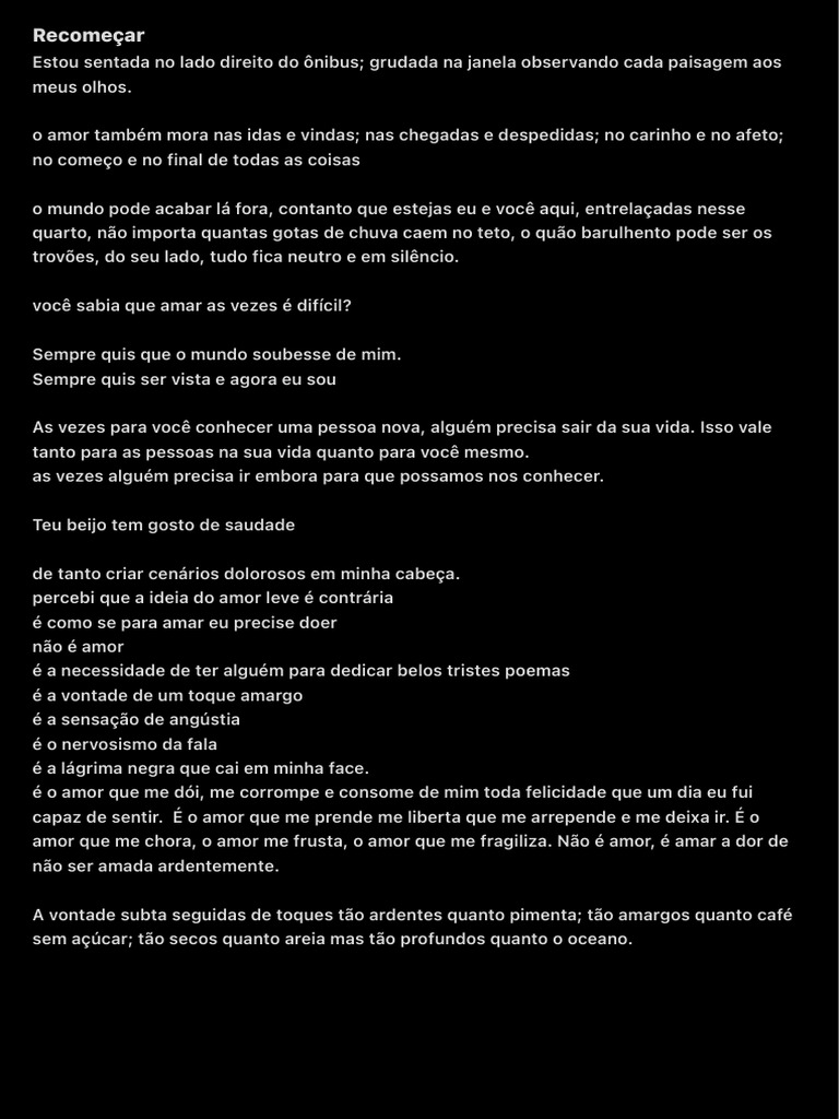 Reflexões sobre o Amor e a Dor | PDF