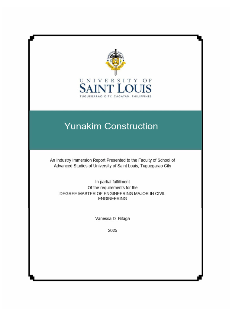 Industry Immersion at Yunakim Construction | PDF | Building Information ...