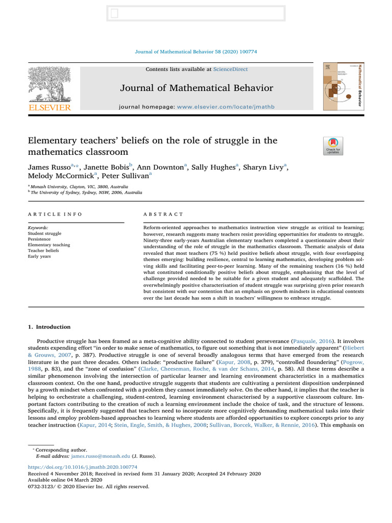 Teacher Beliefs on Student Struggle | PDF | Teachers | Mindset