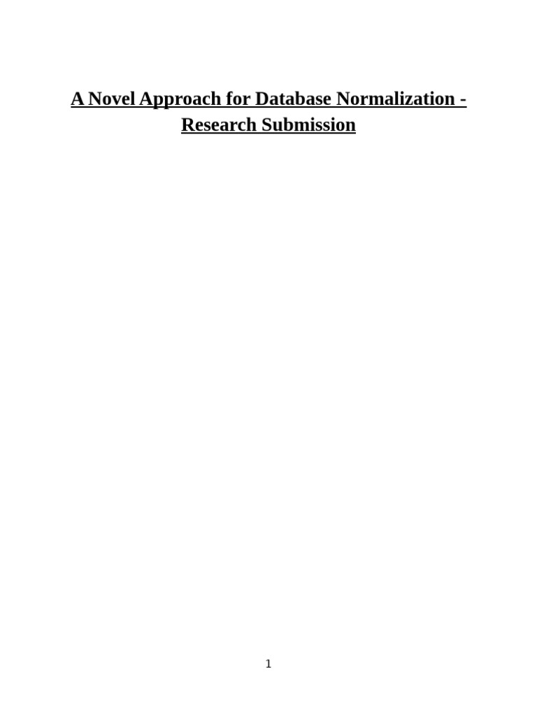 Hybrid Machine Learning for Database Normalization | PDF | Databases ...